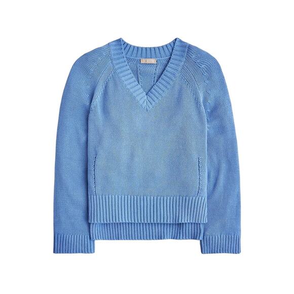 J. Crew Sweaters - J.Crew Heritage Cotton Relaxed V Neck Sweater Dark Periwinkle Blue Size Large